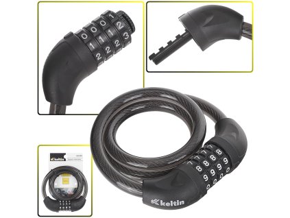 55575 cyklisticky zamek s 4mistnym ciselnym kodem 12x800mm 60