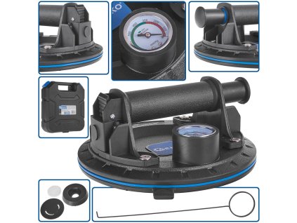 56844 drzak vakuova prisavka na sklo s manometrem 200 mm 170 kg 10