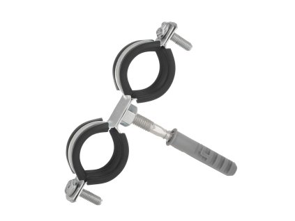 61644 metalova objimka s gumou pro trubky dvojita 3 4 26 30 mm 200