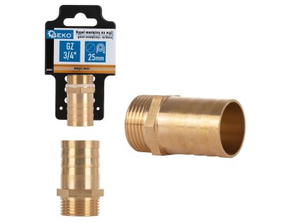 62034 mosazny niple na hadici 25 mm vnejsi zavit 3 4 na klic 250