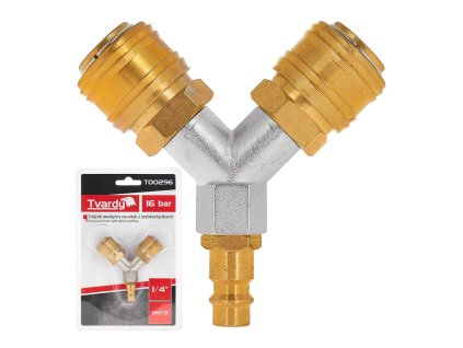 62049 mosazny t kus na 1 4 zasuvku s rychlospojkami 10 50