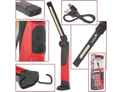 69807 skladaci dilenska lampa s magnetem led cob 5w 3w 2600mah 650lm ip44 40