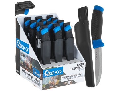 71649 takticky nuz finka 215 105 mm s pouzdrem black survival series vystavni karton 12 48