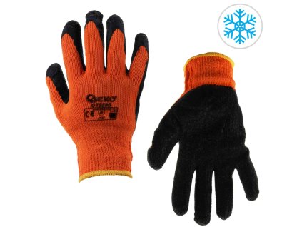 74424 zimni pracovni rukavice orange r 8 12 480