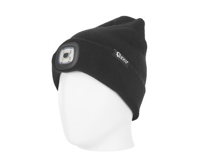 Zimní Čepice s Led Lampičkou Černá