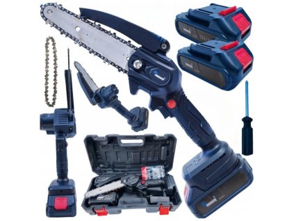 Aku řetězová pila 6" – 2× baterie, maximální výkon bez kabelu!