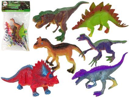 34860 3 barevne dinosauri figurky 6 kusu