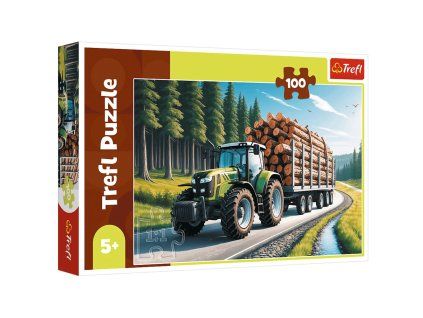 47580 1 puzzle 100 lesni traktor trefl 16493