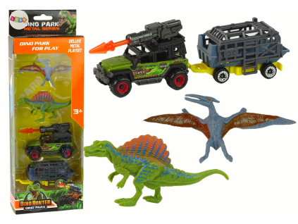 49143 4 sada dinosauri auto s raketou a privesem