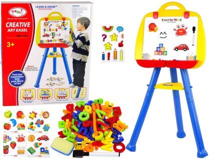 52707 6 stojaci magneticka tabule s popisovacem a magnety modra