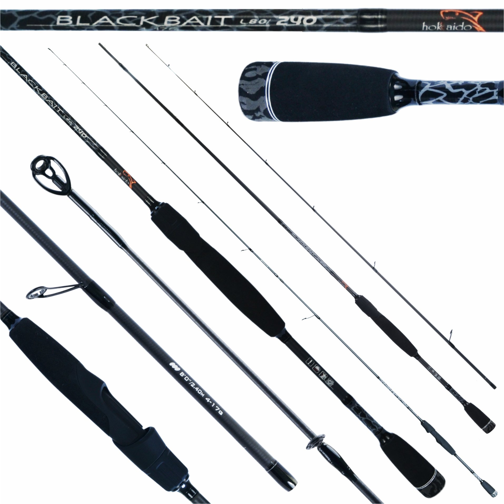 Hokkaido Black Bait spinningový prut — celkový pohled