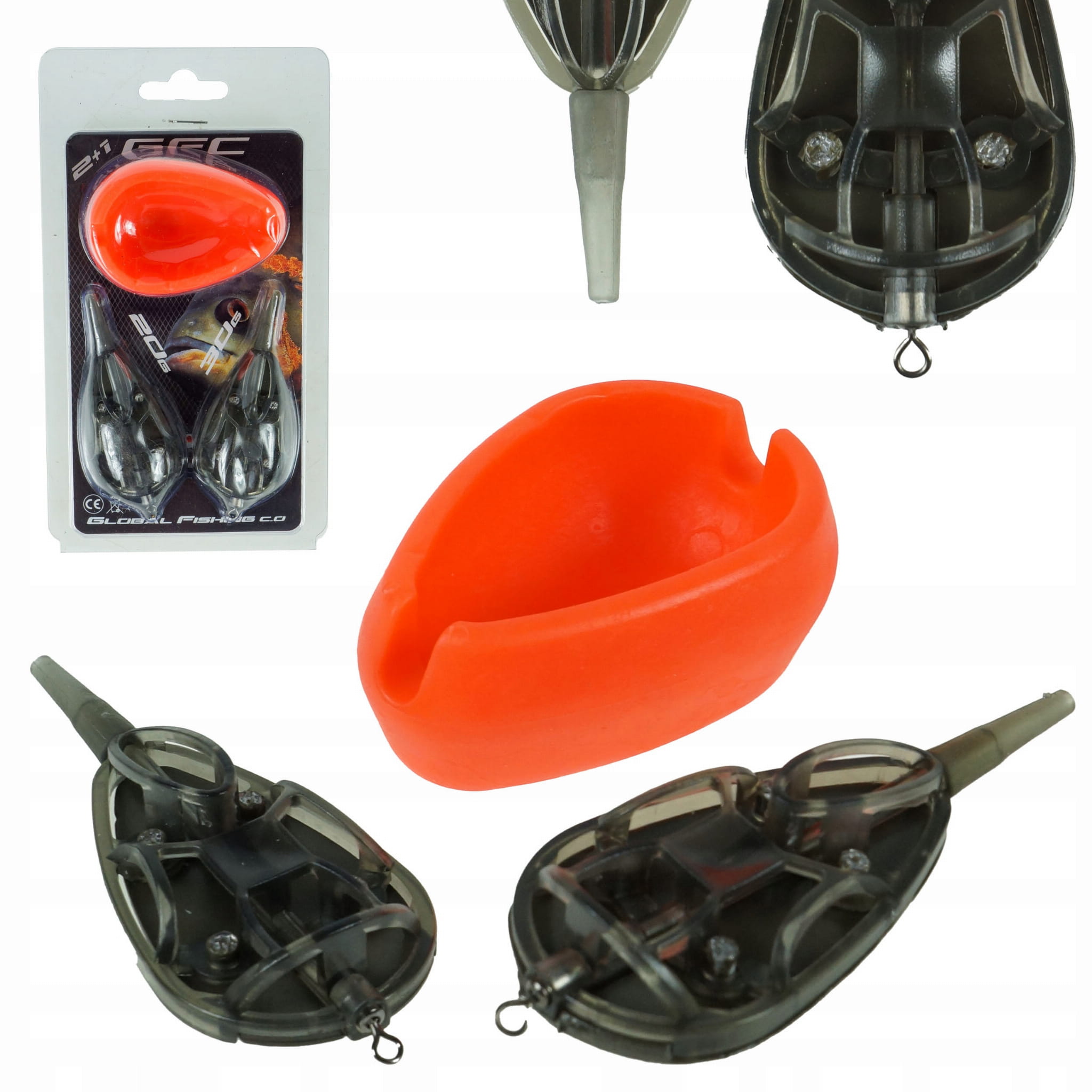 Hokkaido Method Feeder sada – celkový pohled na krmítka a formu