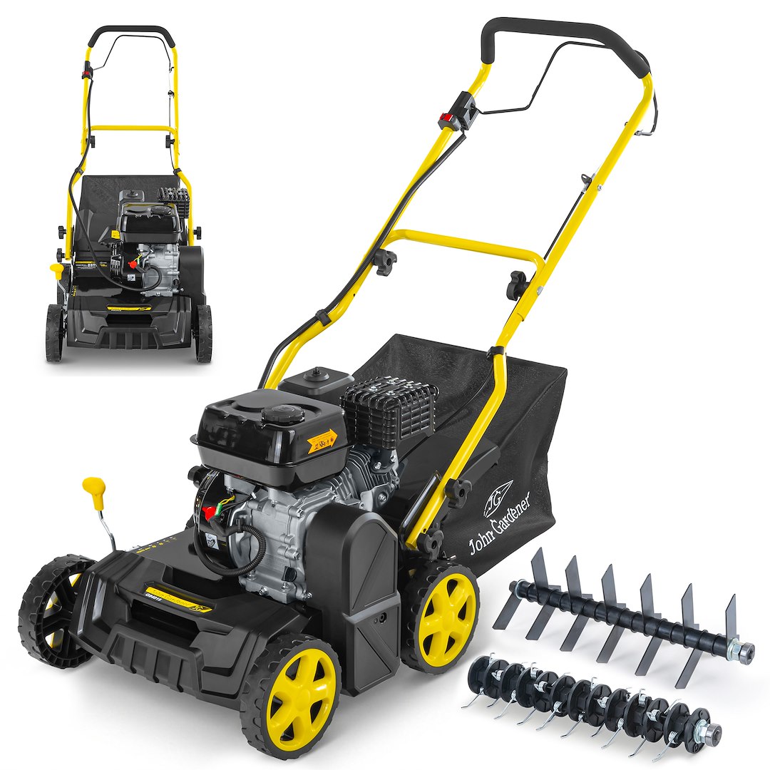Benzínový provzdušňovač a vertikutátor GEKO 6,5 HP celkový pohled