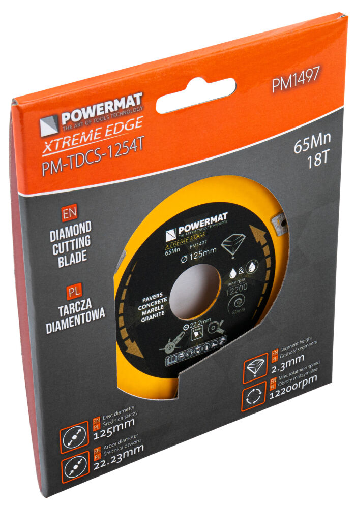 Segmentový diamantový kotúč 125 mm Powermat – detail segmentov