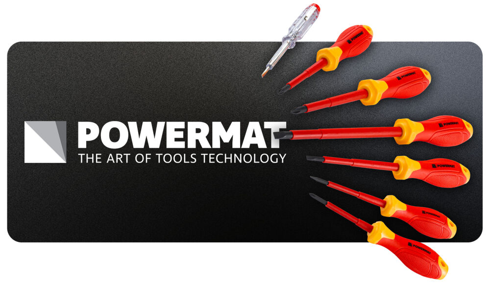 Sada izolovaných šroubováků Powermat PM1606 – magnetické koncovky šroubováků