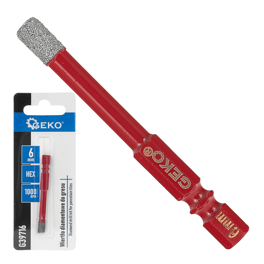 Diamantový vrták do dlaždic 6 mm HEX – celkový pohled na vrták
