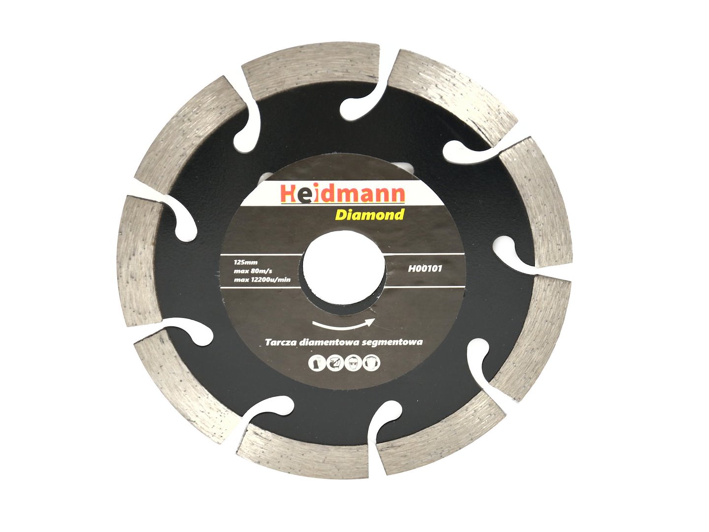 Segmentový kotouč Heidmann 125 mm – pohled zepředu