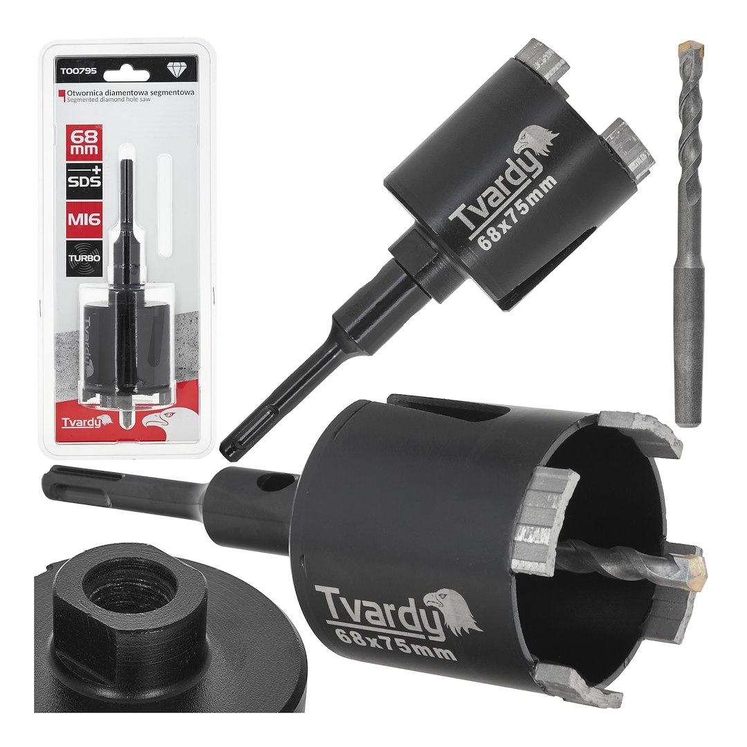 Segmentová diamantová drovačka turbo 68 mm SDS Plus M16 – celkový pohled