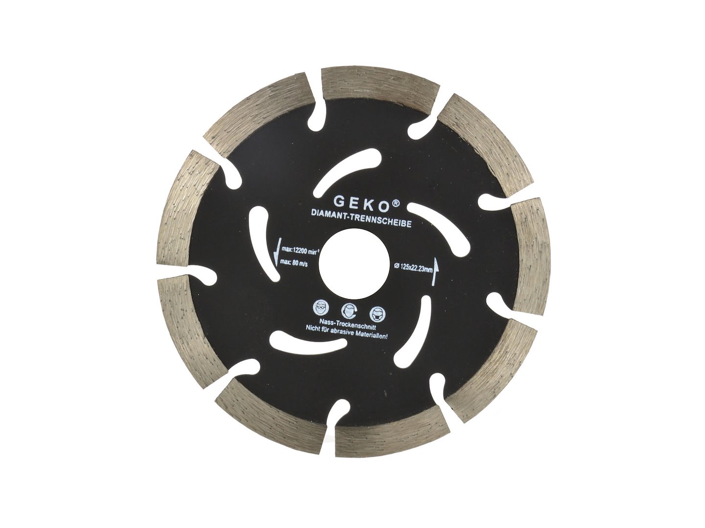 Ochranný štít Geko 125 mm × 10 mm černý – pohled zepředu