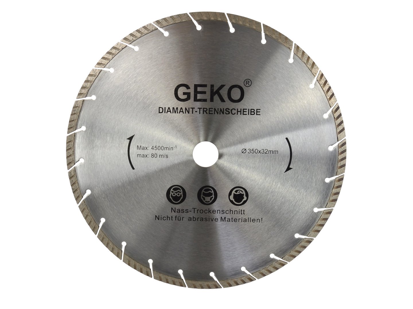 Ochranný štít Geko 350 mm × 32 mm LASER-šedý – celkový pohled
