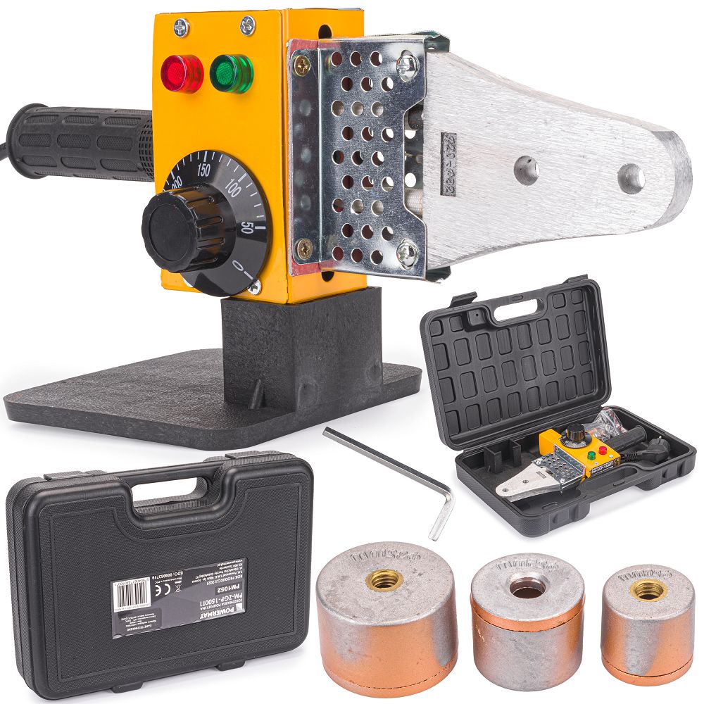 Svářečka plastových trubek POWERMAT PM-ZGP-1500T1 – 1500 W pro PVC, PP & PE (20–32 mm)