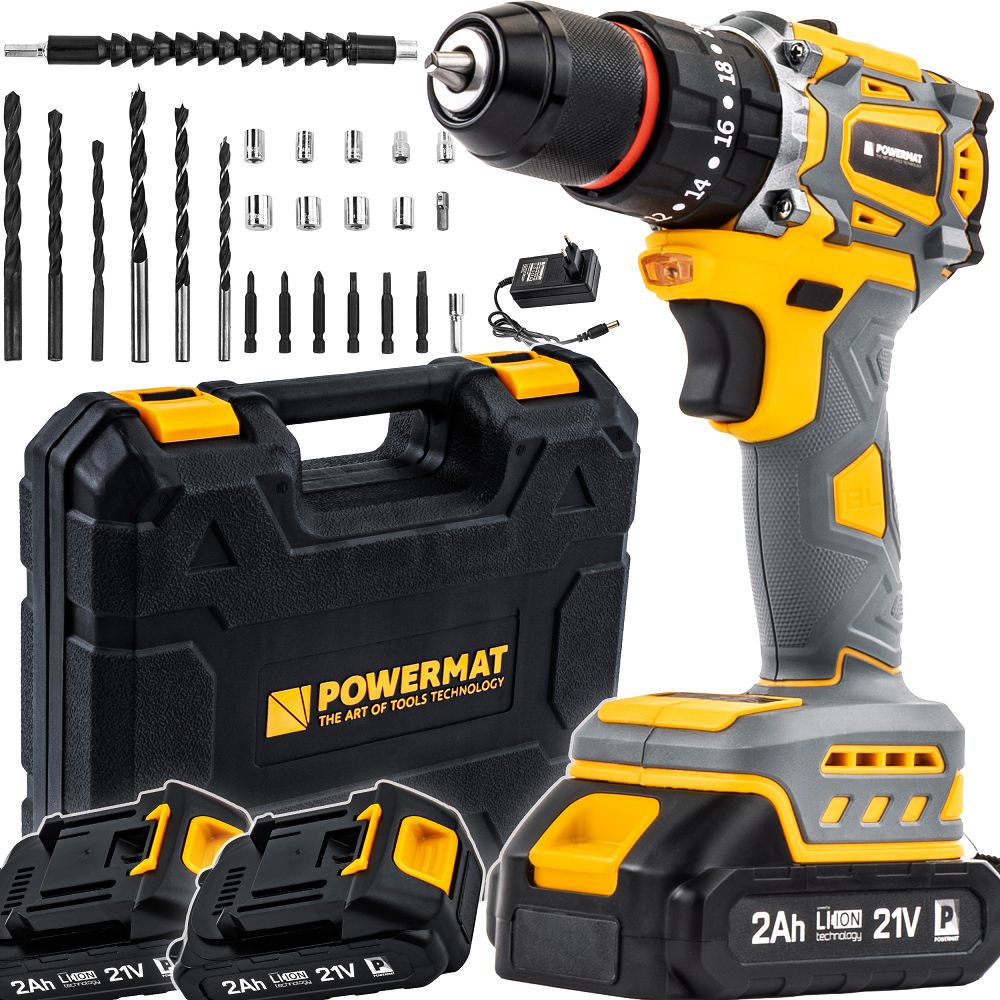 Aku vrtačka / šroubovák s příklepem Powermat PM-WA-21V-2M