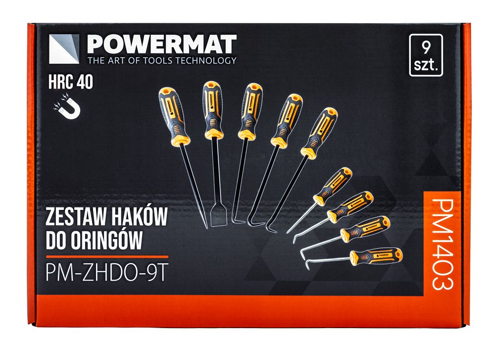 Sada háčků, špikulců a škrabáků 9 ks POWERMAT PM-ZHDO-9T – servisní nářadí