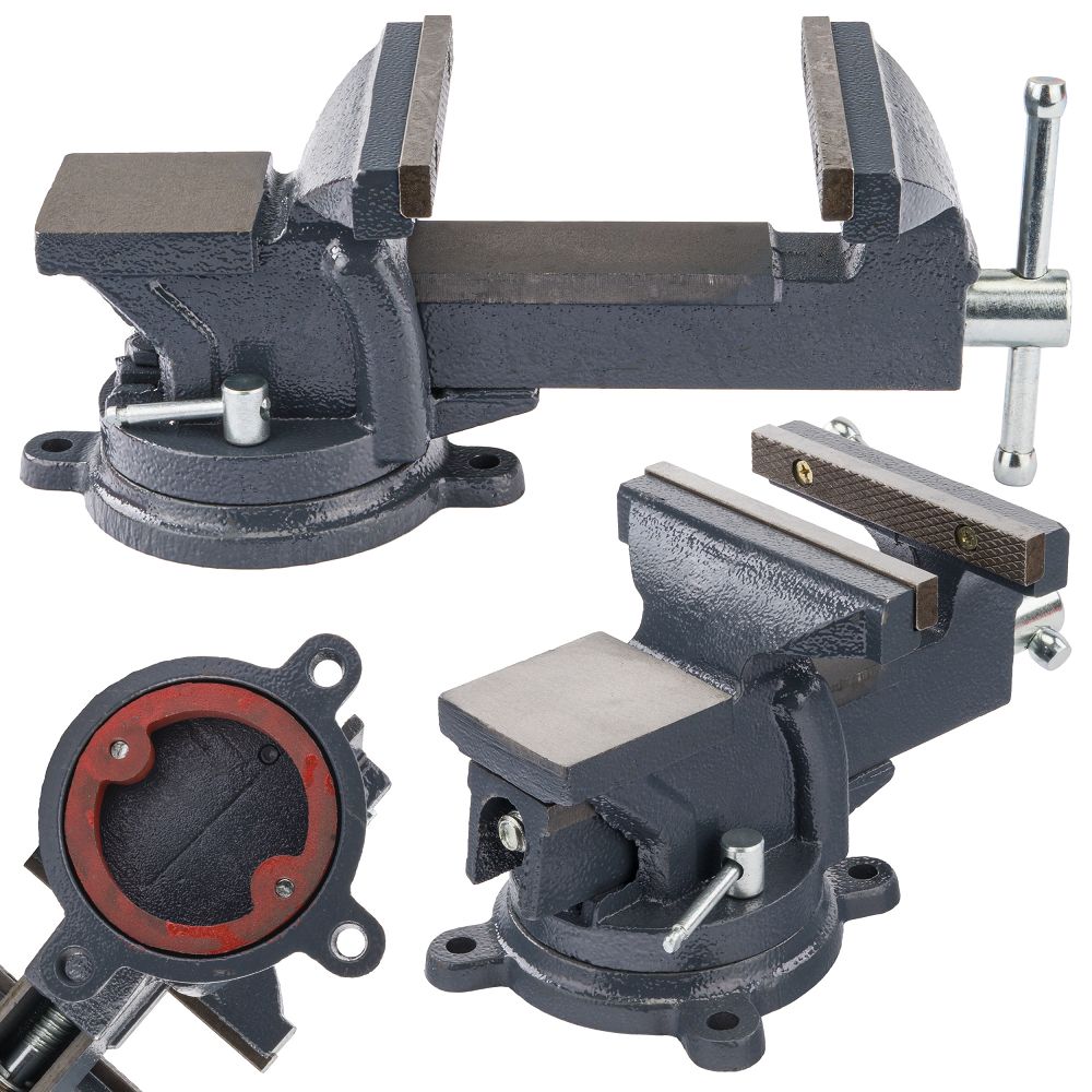 Otočný zámečnický svěrák 125 mm s kovadlinou POWERMAT PM-IS-125T – 360° otočná základna