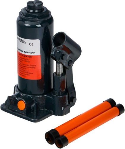 Hydraulický zvedák na láhve 2T KD1980 – pohled z boku