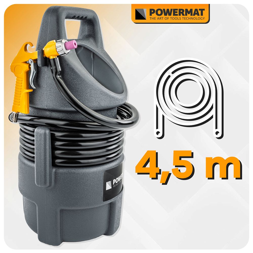 Pneumatická sifonová pískovačka Powermat PM-PIA-10T – použití v dílně
