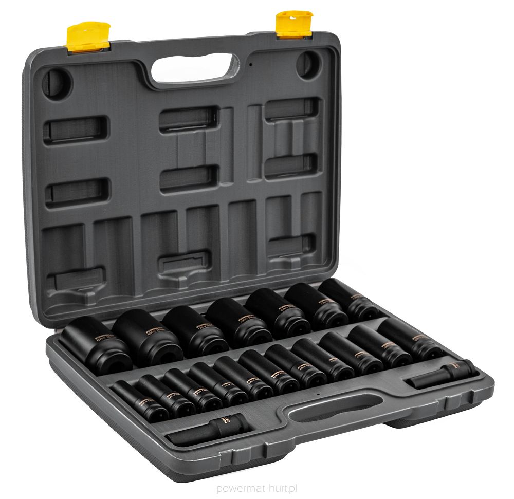 Sada rázových hlavic HEX Powermat PM1382 – celkový pohled