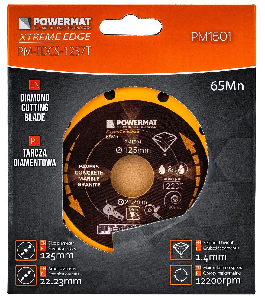 Diamantový kotouč 125 mm Powermat PM-TDCS-1257T – detail segmentu