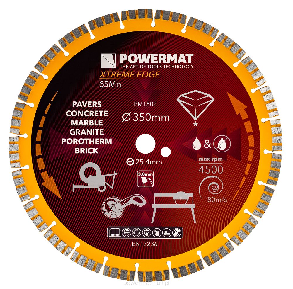Diamantový kotouč Powermat Extreme Edge 350 mm – celkový pohled