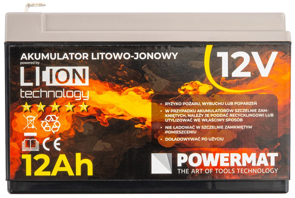 Akumulátor Powermat PM-AKLJ-12V12AM – detail konektorů