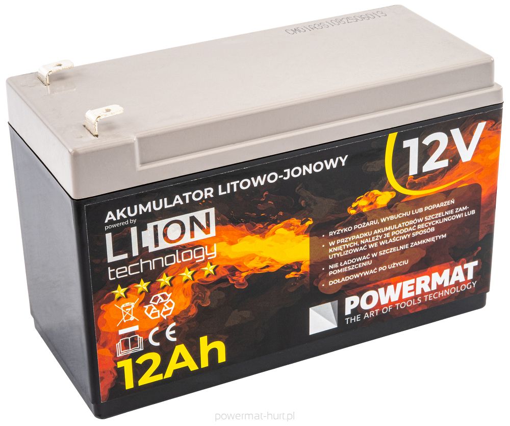 Akumulátor Powermat PM-AKLJ-12V12AM – celkový pohled