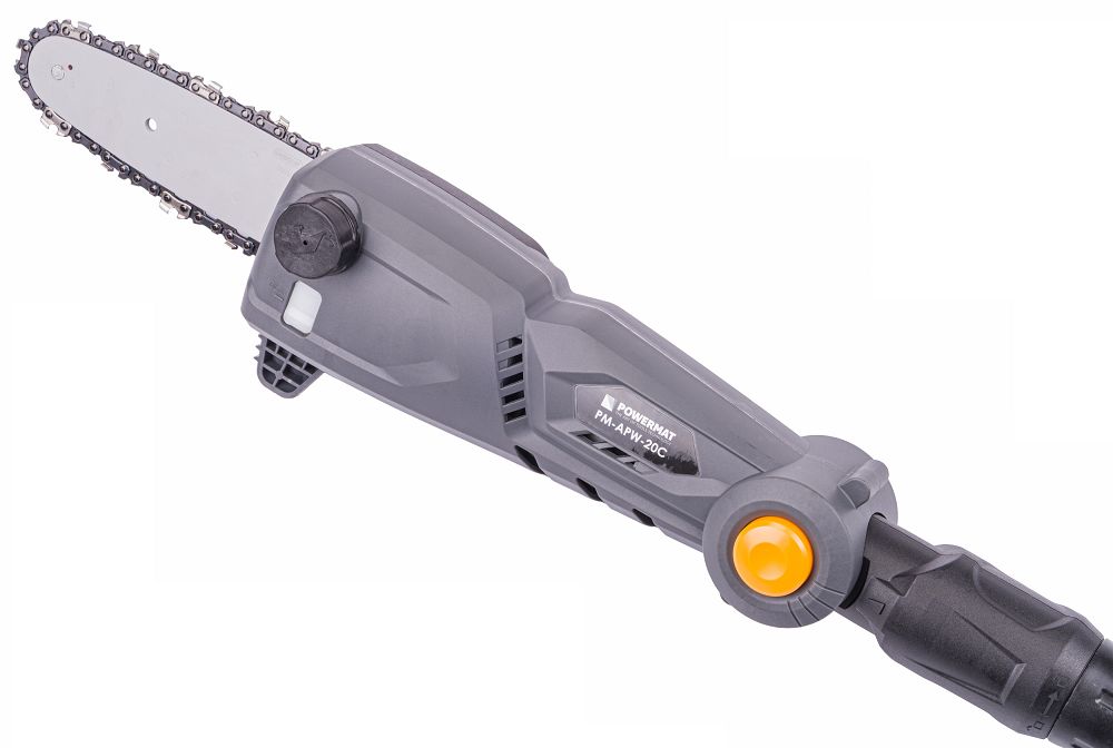 Akumulátorová pila na tyči Powermat PM-APW-20C — detail hlavy pily