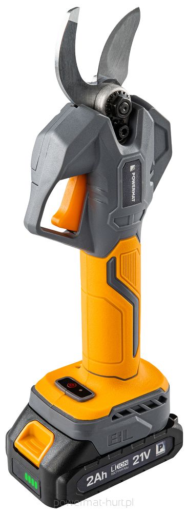 Akumulátorový nůžkový sekátor Powermat PM-SA-21V-2AM – LCD displej