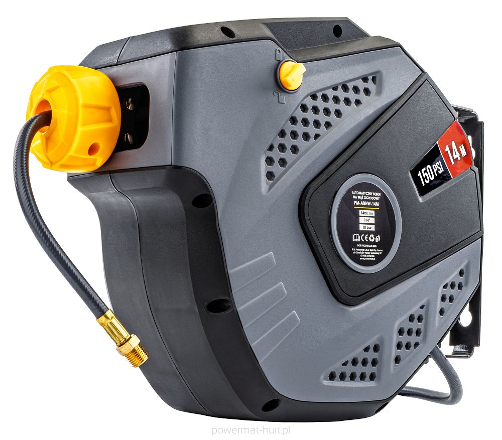 Automatický buben na pneumatickou hadici Powermat 14m – celkový pohled
