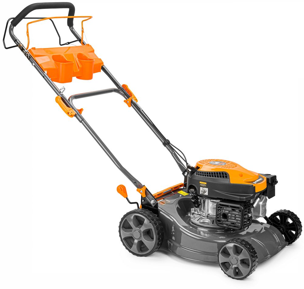Benzínová sekačka Powermat PM-KSS-5S — motor a řídítka