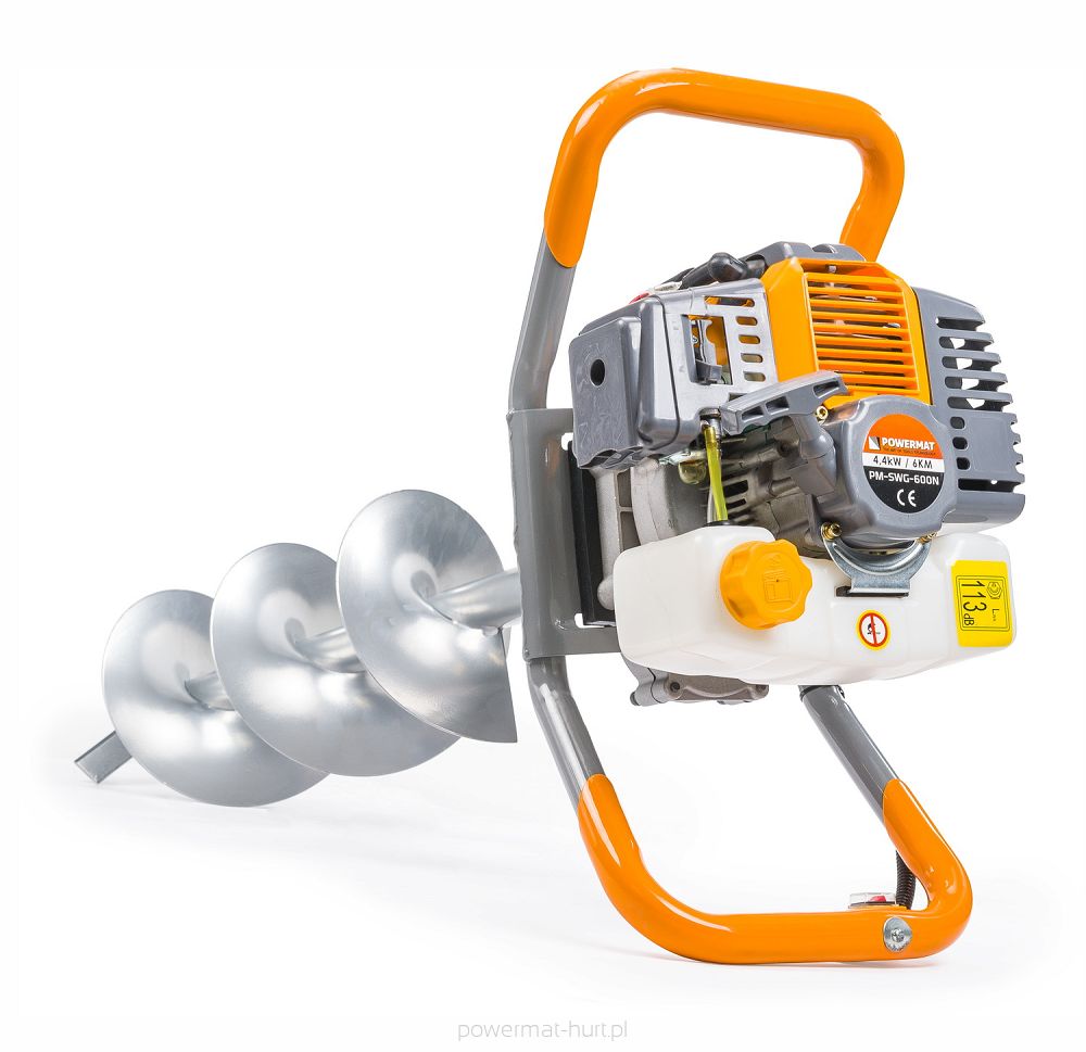 Benzínová vrtací souprava Powermat PM-SWG-600N-3W – celkový pohled