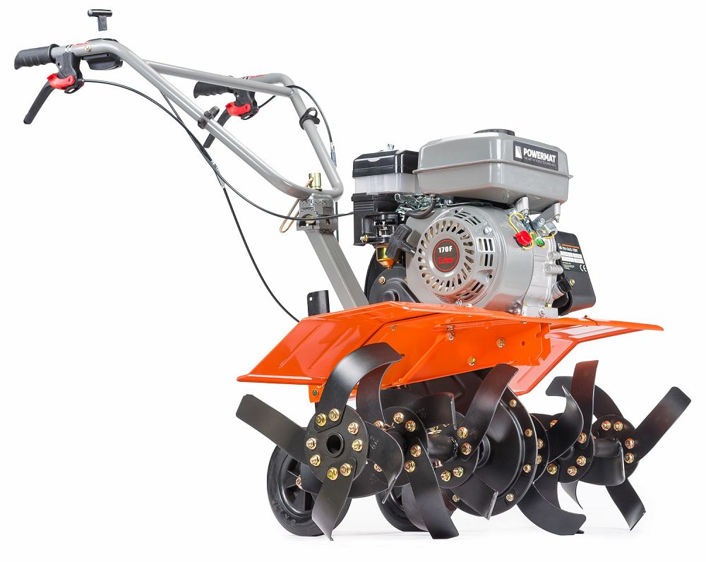 Benzínový kultivátor Powermat PM-GGS-700Y – pohled zboku