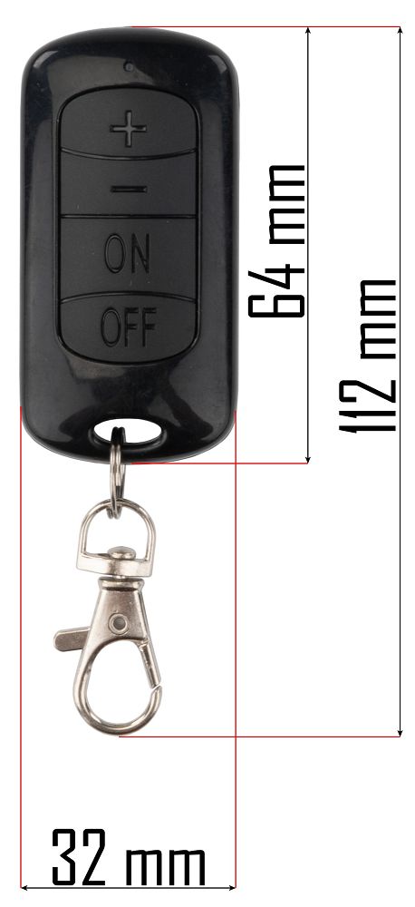Dálkový ovladač Powermat PM-AG-8M-PIL – rozměry a detail