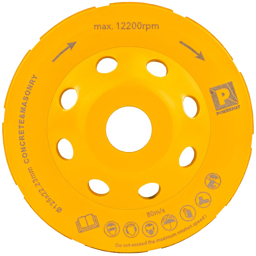 Diamantový kotouč hrncový Powermat PM-DTG-1253T — montážní otvor