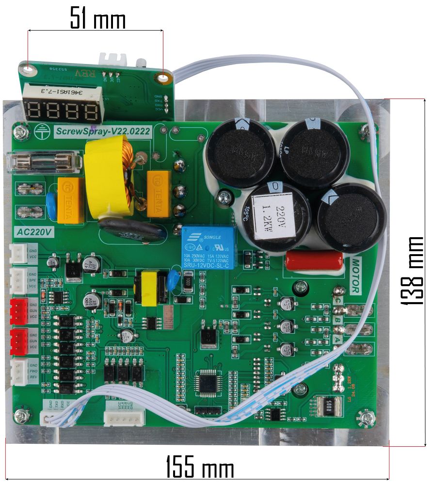 Elektronická deska PM-AGT-1500M – rozměry