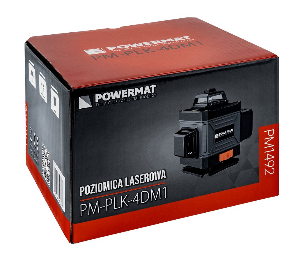 Křížový laserový nivelák PM-PLK-4DM1 — zelený laserový paprsek