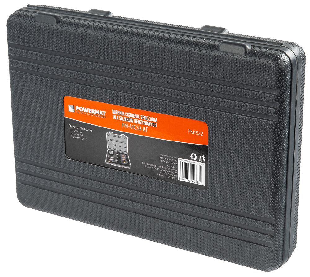 Měřič kompresního tlaku Powermat PM1522 — analogový manometr
