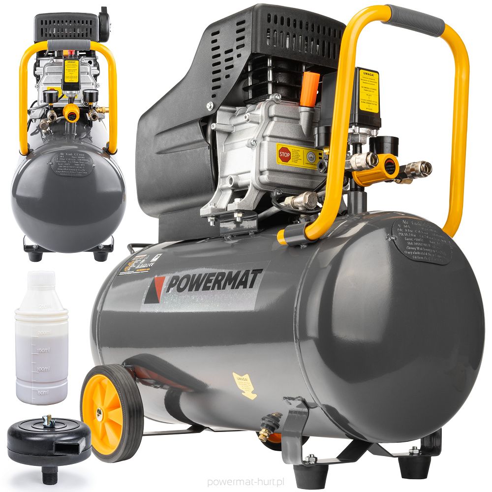 Olejový kompresor Powermat PM-KO-50T – celkový pohled