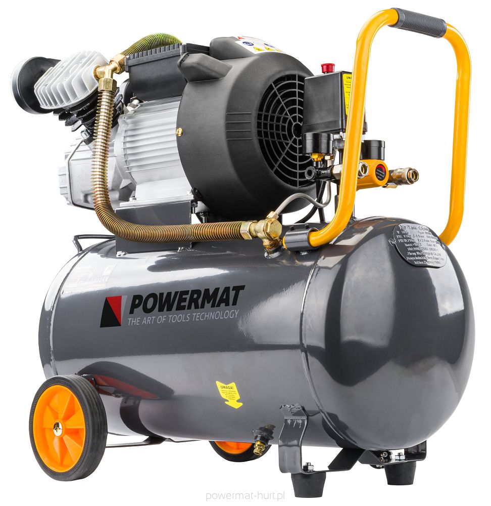 Olejový kompresor Powermat PM-KO-50T-V2 – celkový pohled