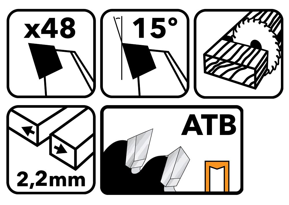 Pilový kotouč Powermat PM0880 – popis symbolů a parametrů