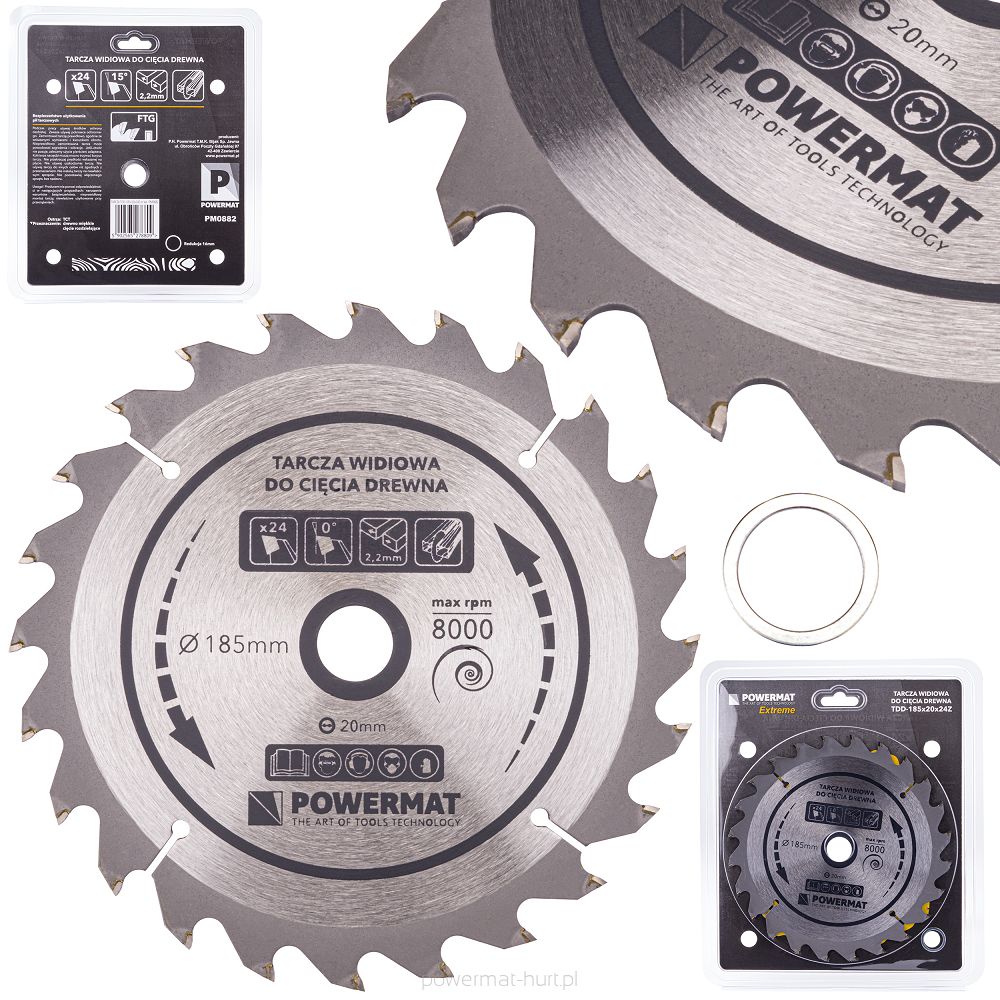 Pilový kotouč 185 mm Powermat PM0882 – celkový pohled